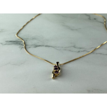 925 Sterling Silver Gold Plated Tanzanite Chain With Pendant