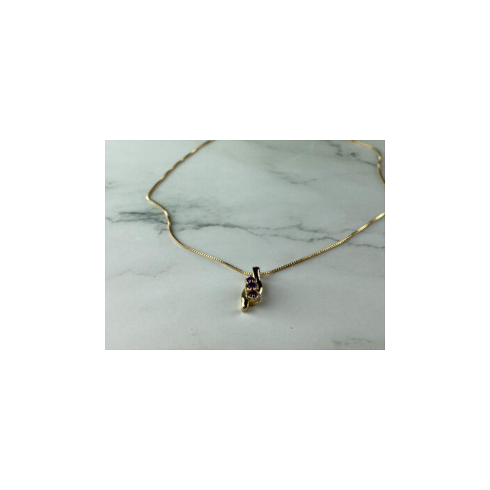 925 Sterling Silver Gold Plated Tanzanite Chain With Pendant