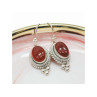 VINTAGE 925 STERLING SILVER AGATE EARRINGS