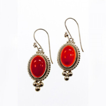 Vintage 925 Sterling Silver Agate Earrings