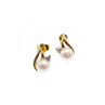 14K YELLOW GOLD PEARL & DIAMONDS EARRINGS