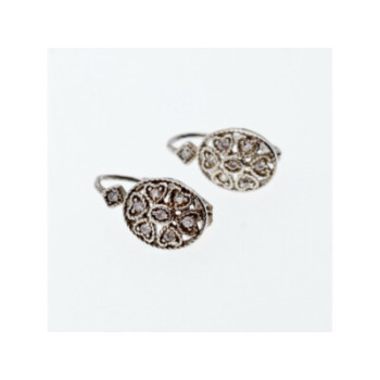 Vintage 925 Sterling Silver CZ Earrings