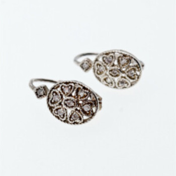 Vintage 925 Sterling Silver CZ Earrings
