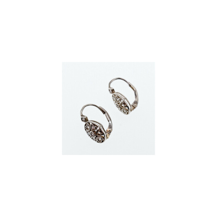 Vintage 925 Sterling Silver CZ Earrings