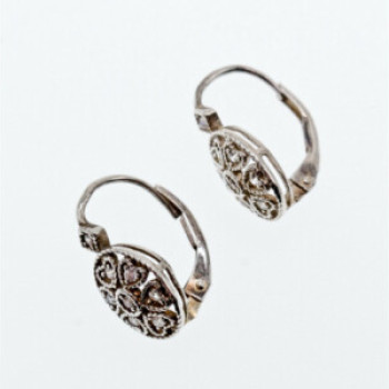 Vintage 925 Sterling Silver CZ Earrings