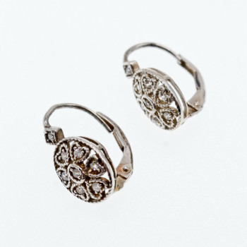 Vintage 925 Sterling Silver CZ Earrings