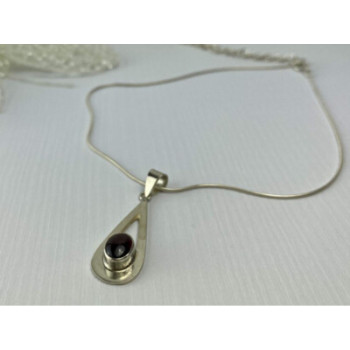 925 Sterling Silver Garnet Pyrope Chain With Pendant