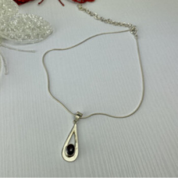 925 Sterling Silver Garnet Pyrope Chain With Pendant