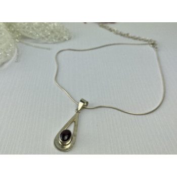 925 Sterling Silver Garnet Pyrope Chain With Pendant