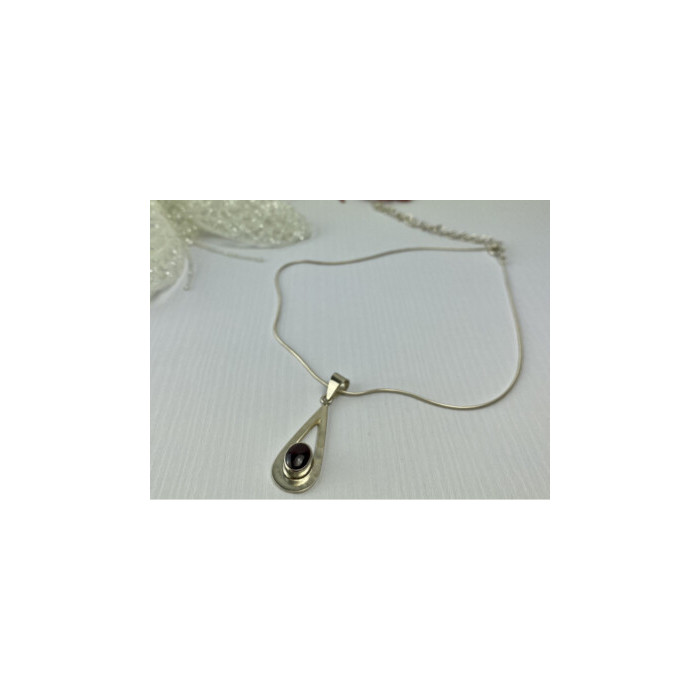 925 Sterling Silver Garnet Pyrope Chain With Pendant