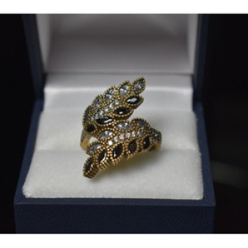 925 Sterling Silver Alpanite & CZ Ring Size 9