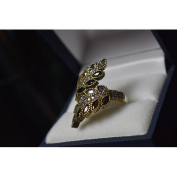 925 Sterling Silver Alpanite & CZ Ring Size 9