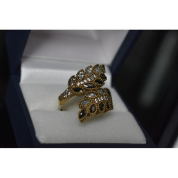 925 Sterling Silver Alpanite & CZ Ring Size 9