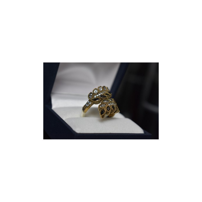 925 Sterling Silver Alpanite & CZ Ring Size 9
