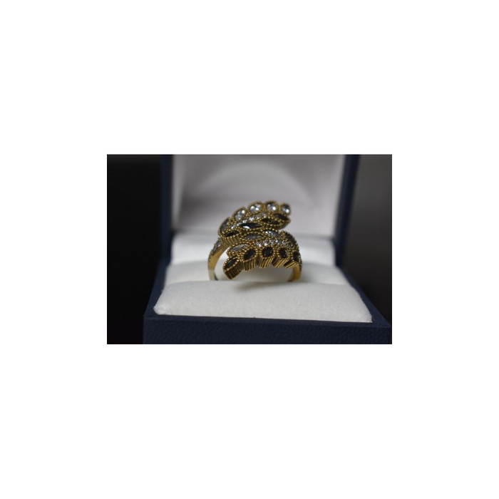 925 Sterling Silver Alpanite & CZ Ring Size 9