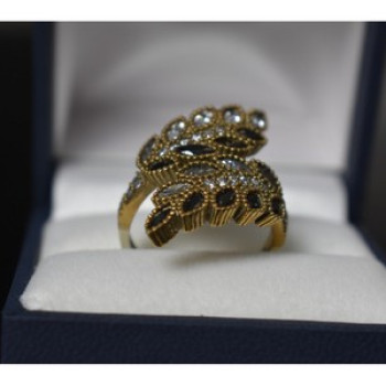 925 Sterling Silver Alpanite & CZ Ring Size 9