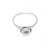 925 Sterling Silver Pearl Classic Ring Size 6.5