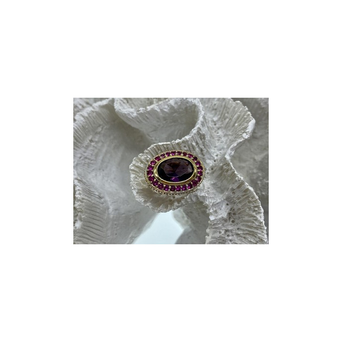 925 Sterling Silver Gold Plated CZ Ring Size 5.5