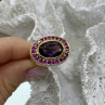 925 Sterling Silver Gold Plated CZ Ring Size 5.5