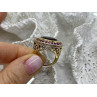925 Sterling Silver Gold Plated CZ Ring Size 5.5