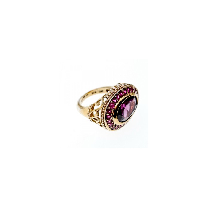 925 Sterling Silver Gold Plated CZ Ring Size 5.5