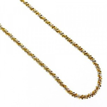 925 Sterling Silver Gold Plated Chain-Necklace Italy 20 In