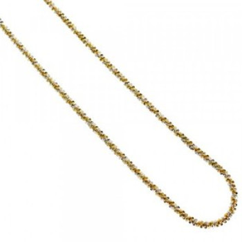 925 Sterling Silver Gold Plated Chain-Necklace Italy 20 In
