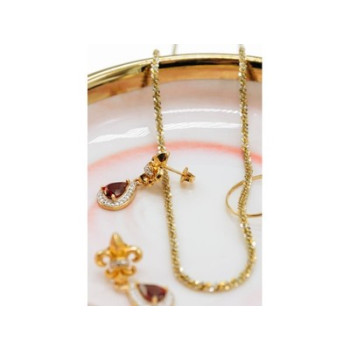 925 Sterling Silver Gold Plated Chain-Necklace Italy 20 In