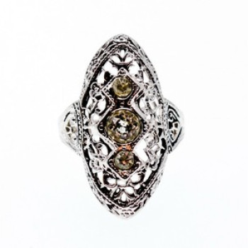 925 Sterling Silver Tourmaline Ring Size 6.5
