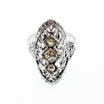 925 Sterling Silver Tourmaline Ring Size 6.5