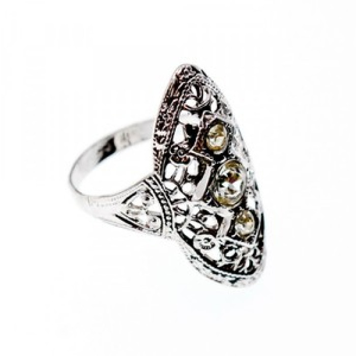 925 Sterling Silver Tourmaline Ring Size 6.5