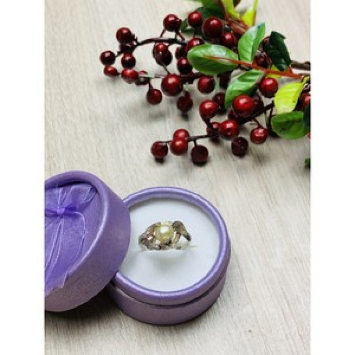 925 Sterling Silver Pearl Ring Size 8