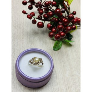 925 Sterling Silver Pearl Ring Size 8