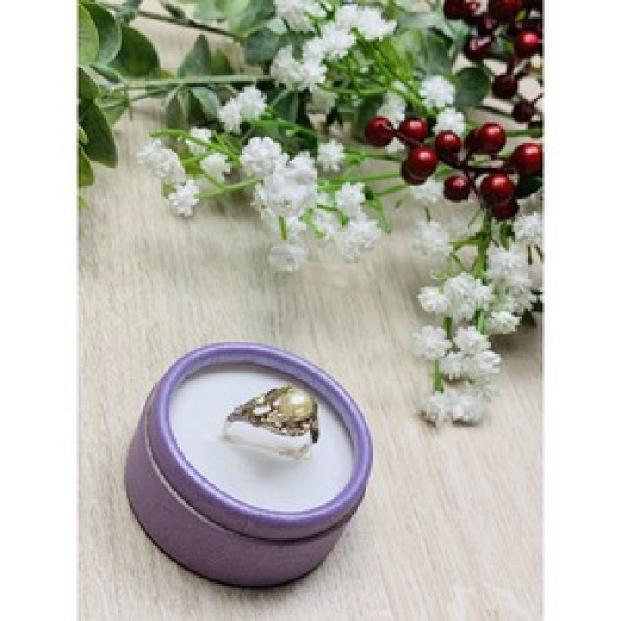 925 Sterling Silver Pearl Ring Size 8