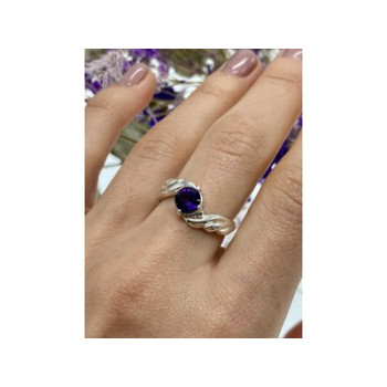 925 Sterling Silver Tourmaline Ring Size 10