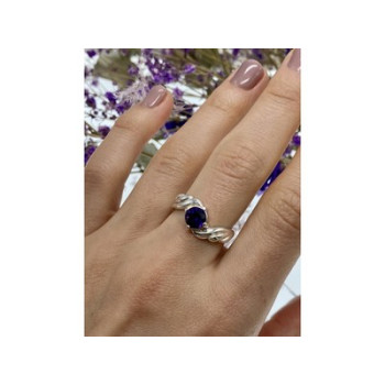 925 Sterling Silver Tourmaline Ring Size 10