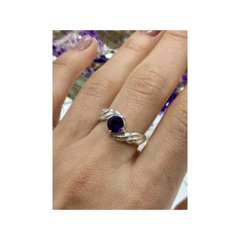 925 Sterling Silver Tourmaline Ring Size 10