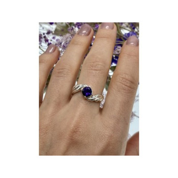 925 Sterling Silver Tourmaline Ring Size 10