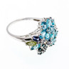 925 Sterling Silver Multi Gemstones Ring Size 11