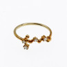 925 Sterling Silver Gold Plated Diamonds Ring Size 9