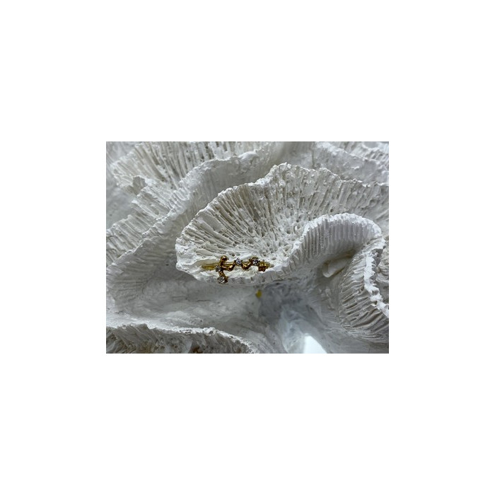 925 Sterling Silver Gold Plated Diamonds Ring Size 9