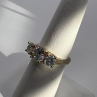 925 Sterling Silver Gold Plated CZ Ring - Size 6 Elegant Jewelry
