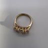 925 Sterling Silver Gold Plated CZ Ring - Size 6 Elegant Jewelry