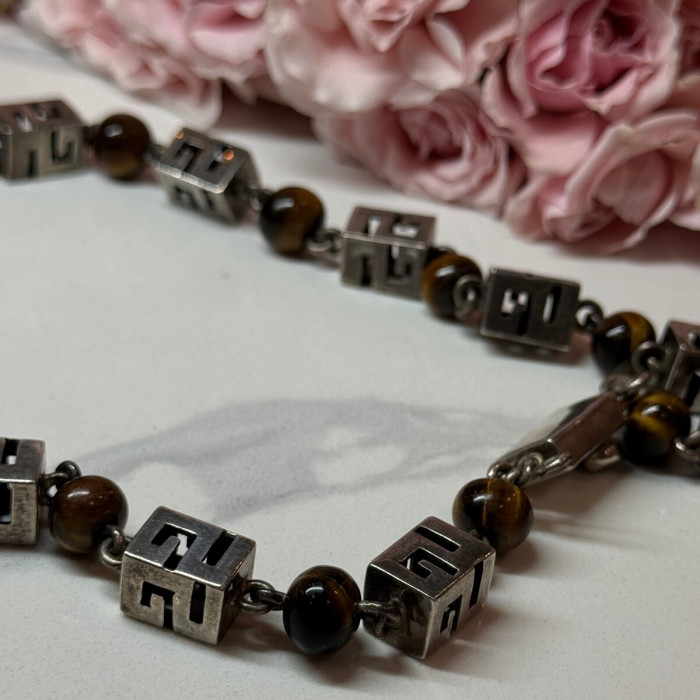 925 Sterling Silver Amber Necklace Length 20 Inch