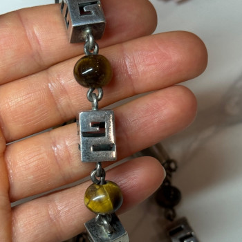 925 Sterling Silver Amber Necklace Length 20 Inch