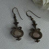 Vintage 925 Sterling Silver Morganite Earrings Length 1.60 Inch