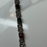 925 Sterling Silver Nephrite & Marcasite Bracelet Length 7.5 Inch