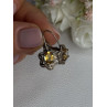 925 Sterling Silver Citrine Flower Earrings Length 1 Inch