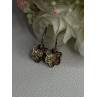 925 Sterling Silver Citrine Flower Earrings Length 1 Inch