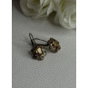 925 Sterling Silver Citrine Flower Earrings Length 1 Inch